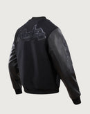 Pro Standard Atlanta Braves Triple Black Varsity Jacket