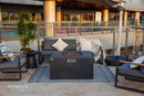 Elementi - Rocky Square Concrete Fire Pit Table, Hidden Propane Storage OFG310