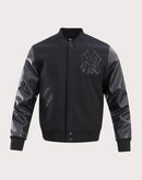 Pro Standard New York Yankees Triple Black Varsity Jacket