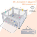 Large Baby Playpen BPA-Free Foldable Toddlers Safety Fence Play Yard With Zipper Gate-S