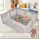 Large Baby Playpen With Mat With Pull Rings and Ocean Balls-GR