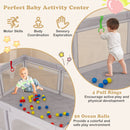 Large Baby Playpen With Mat With Pull Rings and Ocean Balls-GR