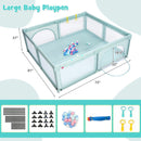 Large Infant Baby Playpen Safety Play Center Yard With 50 Ocean Balls-Blue