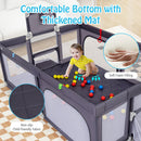Large Baby Playpen With Basketball Hoop and Ocean Balls-Dark Gray