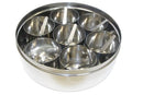 TABAKH Stainless Steel Masala Dabba/Spice Container Box with 7 Spoons - With Clear Screen & Clear Lid