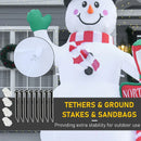8ft Christmas Inflatables Outdoor Decorations Snowman with North Pole Sign