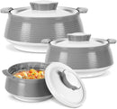 MILTON Casserole Venice 3 Pcs Set Hotpot (1000ml, 1500ml and 2000ml), Grey
