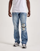 MNML Flare Distressed Denim Jeans