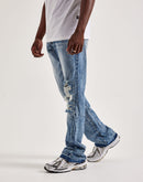 MNML Flare Distressed Denim Jeans