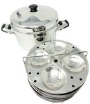 TABAKH Stainless Steel Cooker - 9 Plates | 3 Idli, 3 Dhokla, 3 Steamer Plates | Multi Purpose Pot, Steamer Set | Induction and Gas Friendly