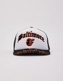 Mitchell & Ness MLB Baltimore Orioles Flames Trucker Hat