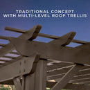 16x12 ashford traditional steel pergola with sail shade soft canopy