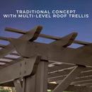 12 x 10 Ashford Traditional Steel Pergola With Sail Shade Soft Canopy