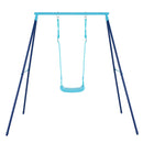 Outdoor Heavy Duty Metal Toddler Swing Set With Stand-Blue