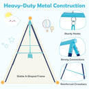 Outdoor Heavy Duty Metal Toddler Swing Set With Stand-Blue