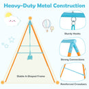 Outdoor Heavy Duty Metal Toddler Swing Set With Stand-Orange