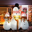 6.1' Inflatable Three Snowmen with Sign Each