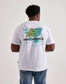 New Balance Stacked Logo Tee 'Cyan Burst'