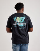 New Balance Stacked Logo Tee 'Cyan Burst’