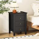 Nightstand End Beside Table Drawers Modern Storage Bedroom Furniture-Black