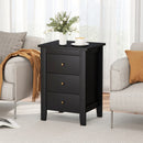 Nightstand End Beside Table Drawers Modern Storage Bedroom Furniture-Black