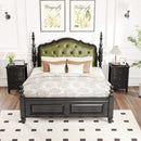 Nightstand End Beside Table Drawers Modern Storage Bedroom Furniture-Black
