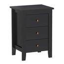 Nightstand End Beside Table Drawers Modern Storage Bedroom Furniture-Black