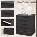 Wood Compact Floor Nightstand With Storage Drawers-Dark Gray