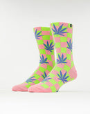 Odd Sox Bubble Gum Checker Leave Crew Socks