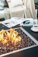Elementi Plus - Sofia Marble Porcelain Square Fire Pit Table - OFP103BB