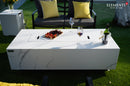 Elementi - Carrara Marble Porcelain Rectangular Fire Pit Table - OFP121BW