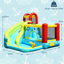 6-in-1 Inflatable Bounce House With Climbing Wall and Basketball Hoop With Blower
