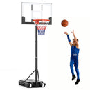3.3-7 Feet Portable Adjustable Outdoor Kids Basketball Hoop Goal System-White