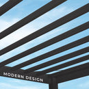 12×10 Trenton Modern Steel Pergola With Sail Shade Soft Canopy