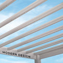 12×10 Windham Modern Steel Pergola With Sail Shade Soft Canopy