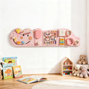 Wooden Cream Elephant Busy Board - Pink
