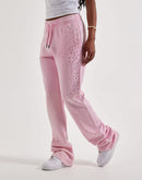 Red Fox Rhinestone Washed Stacked Fleece Pants