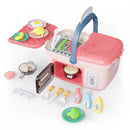 Contixo Kids Kitchen & Picnic Playset, Toddler Toys, Ages 3+, Interactive Grill, Sink & Oven, Mini Kitchen W/ Music & Lights, Color-Changing Foods, Boys & Girls