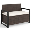 Patio Storage Bench-Mix Brown and Off White