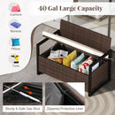 Patio Storage Bench-Mix Brown and Off White