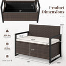 Patio Storage Bench-Mix Brown and Off White