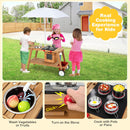 Wooden Play Cart With Sun Proof Umbrella for Toddlers Over 3 Years Old-Brown