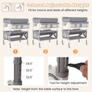 Portable Baby Changing Table With Wheels and Large Storage Rack-Gray