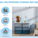 Qaba Kids Toy Storage Organizer with 6 Drawers - Blue
