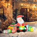 4.4' Inflatable Santa Claus and Gift Boxes w/ White LED Lights
