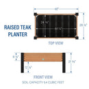 Raised planter 100% authentic teak wood