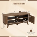 Rectangular Coffee Table With Storage and Adjustable Shelves-Walnut