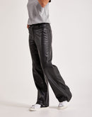 Red Fox Wide-Leg Leather Cargo Pants