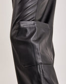 Red Fox Wide-Leg Leather Cargo Pants