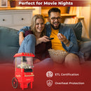 Retro Hot Air Popcorn Maker 1200W With Kernel Measuring Cup-Red